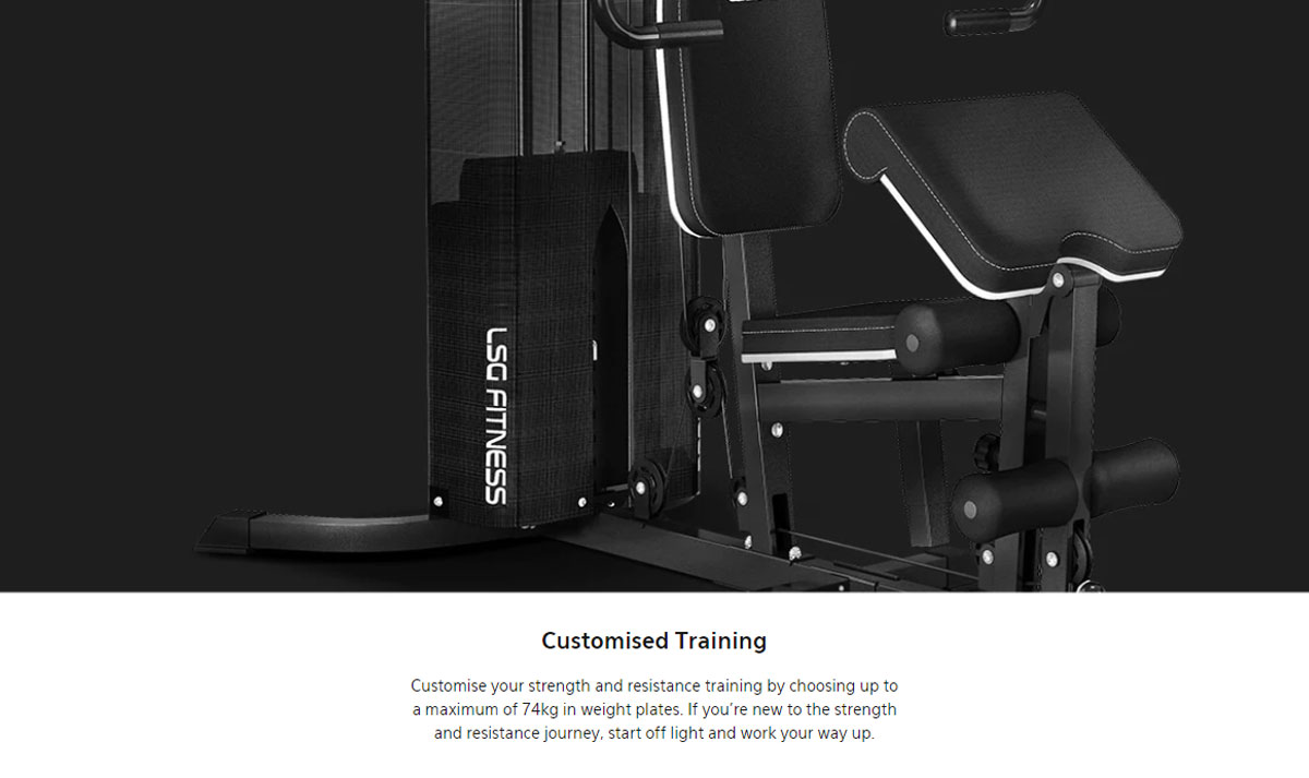 Close-up of LSG Fitness strength machine